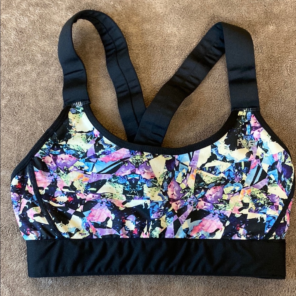 Fit2Run Black and multi colored Sports Bra size S